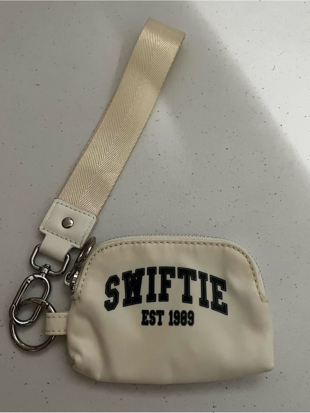 SWIFTIE Cream Wristlet Clutch with Strap